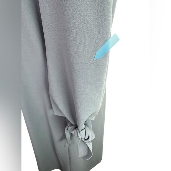 Lafayette 148 Elegant Blue V-Neck Dress with Tie Sleeves Size M - Picture 5 of 10